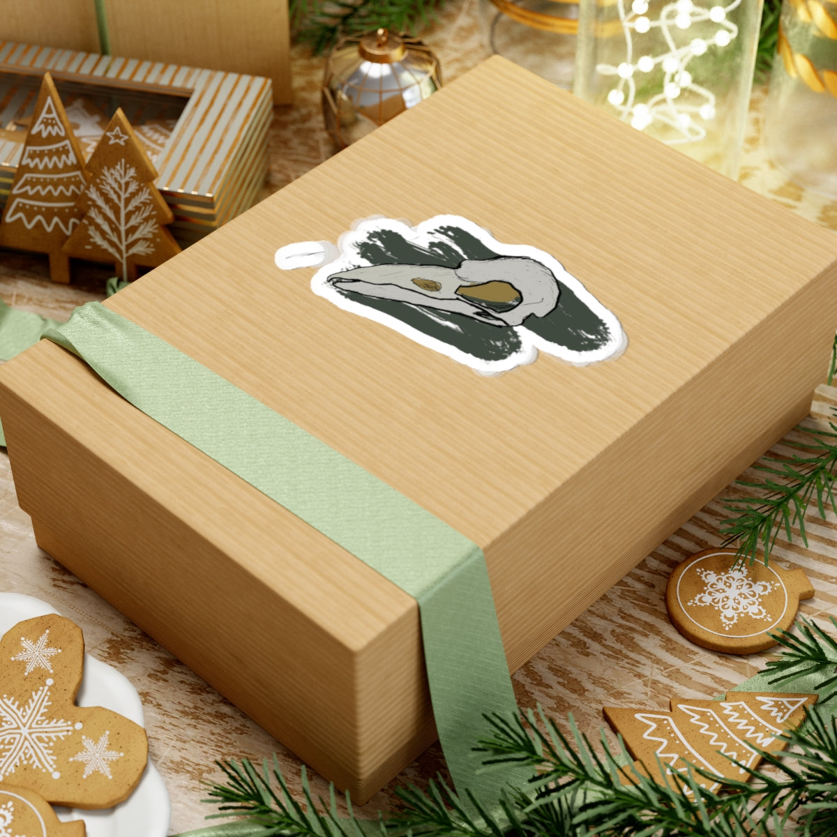 Bird Skull Kiss-Cut Stickers, Gothic Sticker Set, Unique Laptop Decals, Macbook Sticker, Halloween Decor, Skeleton Birds, Black and White