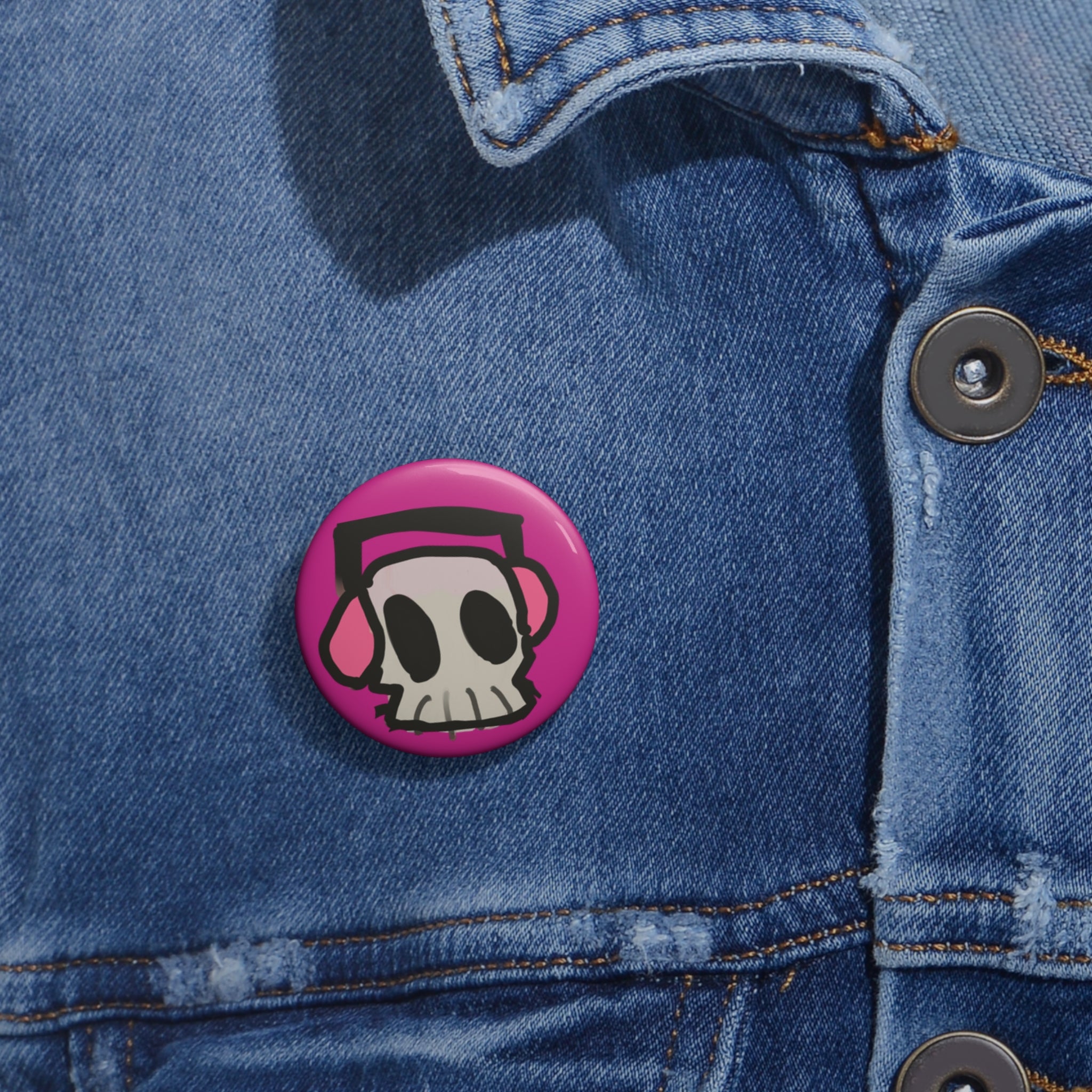 Custom Skull Pin Buttons, Fun Accessories for Music Lovers, Unique Enamel Buttons, Party Favors, Gift for Friends, Halloween Decor