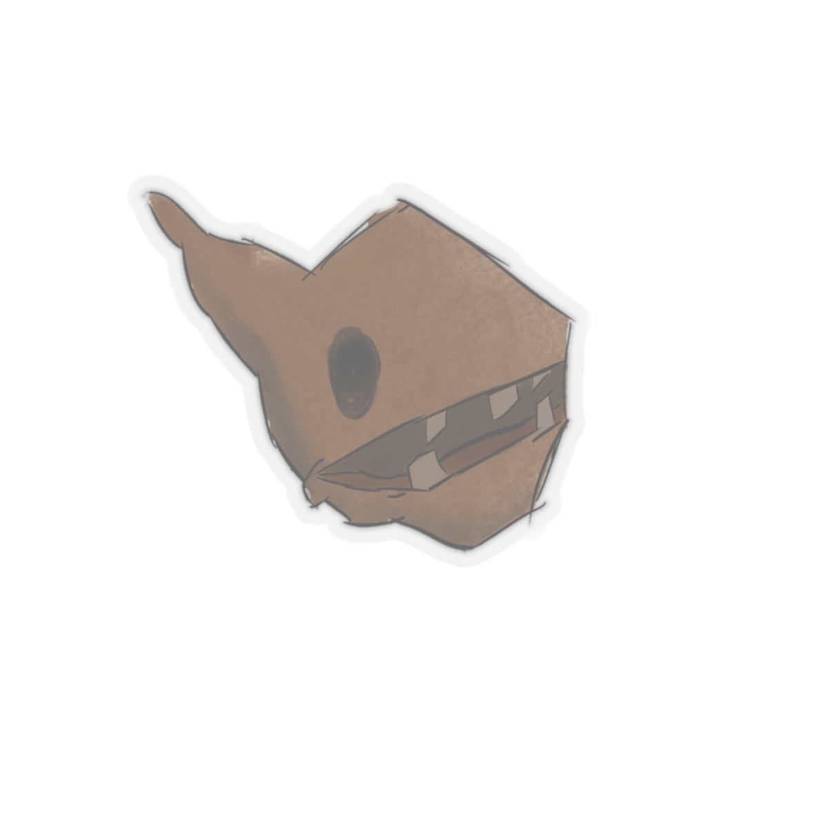 Ghost Kiss-Cut Stickers, Dusty the Brown Spirit Halloween Decals, Spooky Laptop Stickers, Creepy Vinyl Stickers, Haunted Car Decals, Unique Ghost