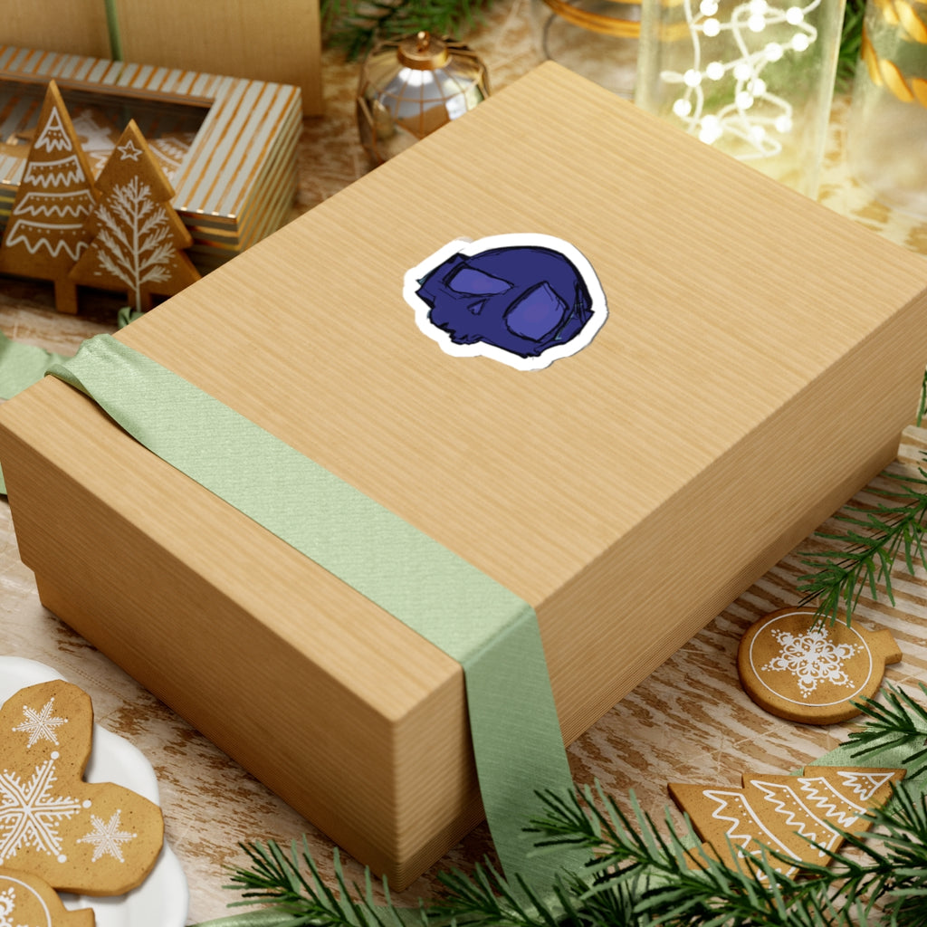 Blue Whimsical Skull Stickers, Decals, Laptop Decals, Water Bottle Stickers, Fun Stickers