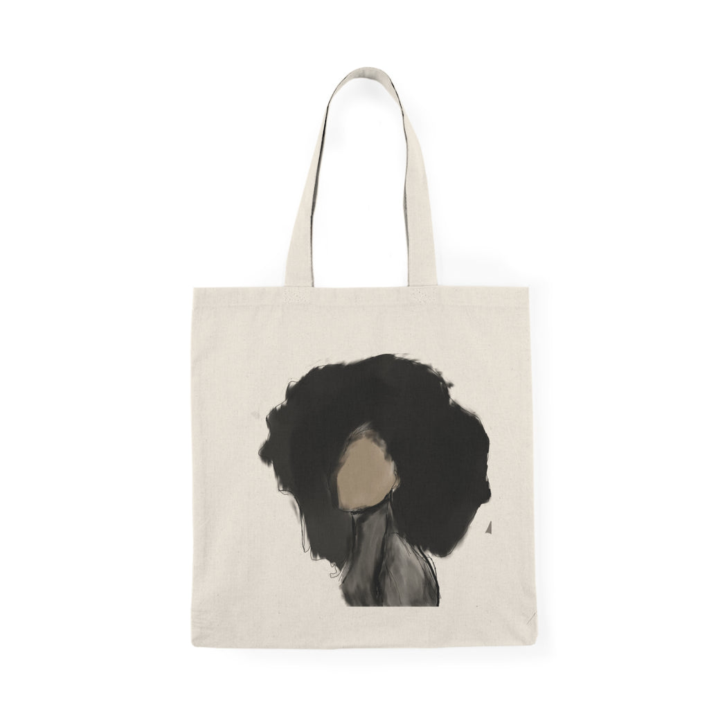 Charcoal Silhouette Tote Bag, Eco-Friendly Reusable Market Bag, Organic Cotton Shopper, Nature Lover Gift, Hand Drawn Portrait Design